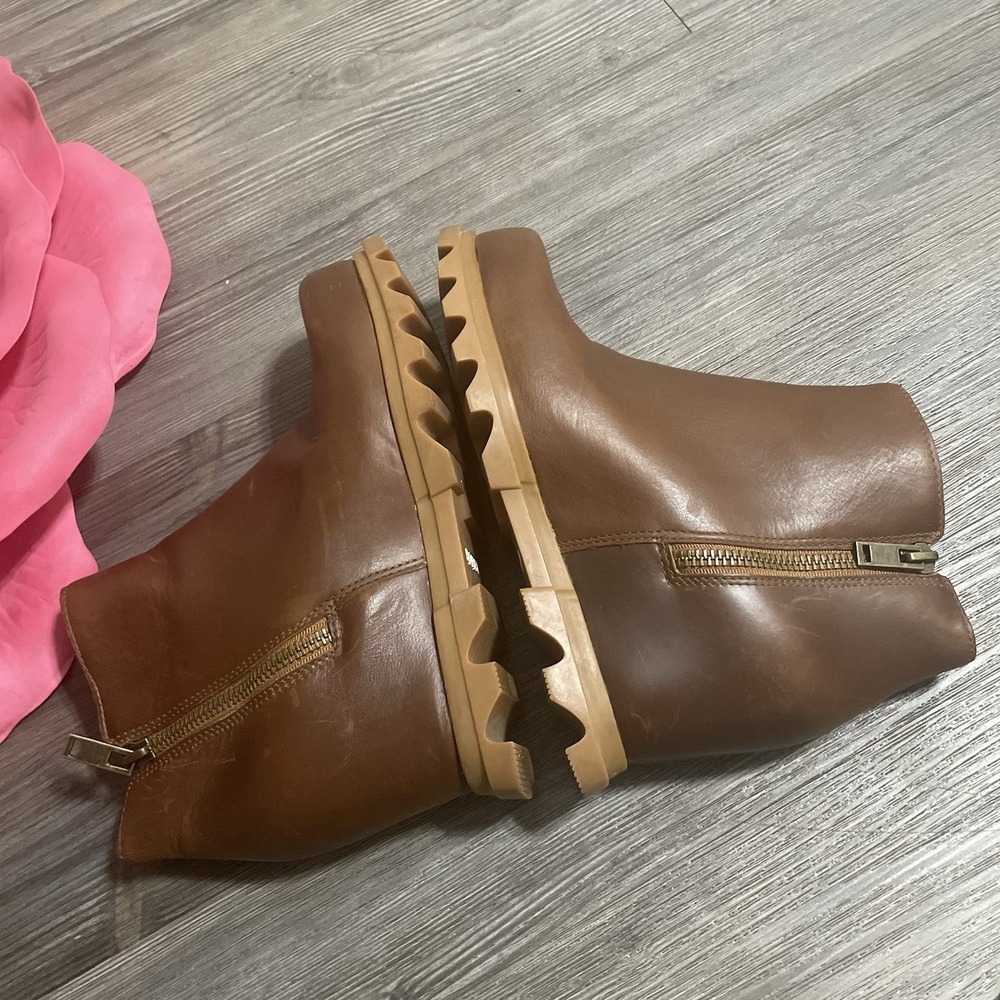 SOREL NL4371-245 Joan of Arctic Wedge III Zip Chelsea Boot Sz 8 Hazelnut Brown - Picture 6 of 12